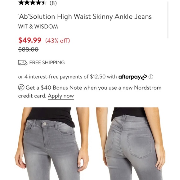 Wit and Wisdom ‘Ab’Solution High Waist Skinny Ankle Jeans - Picture 4 of 6